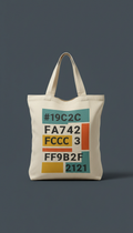 Cotton Canvas Book Bag With Retro Graphics