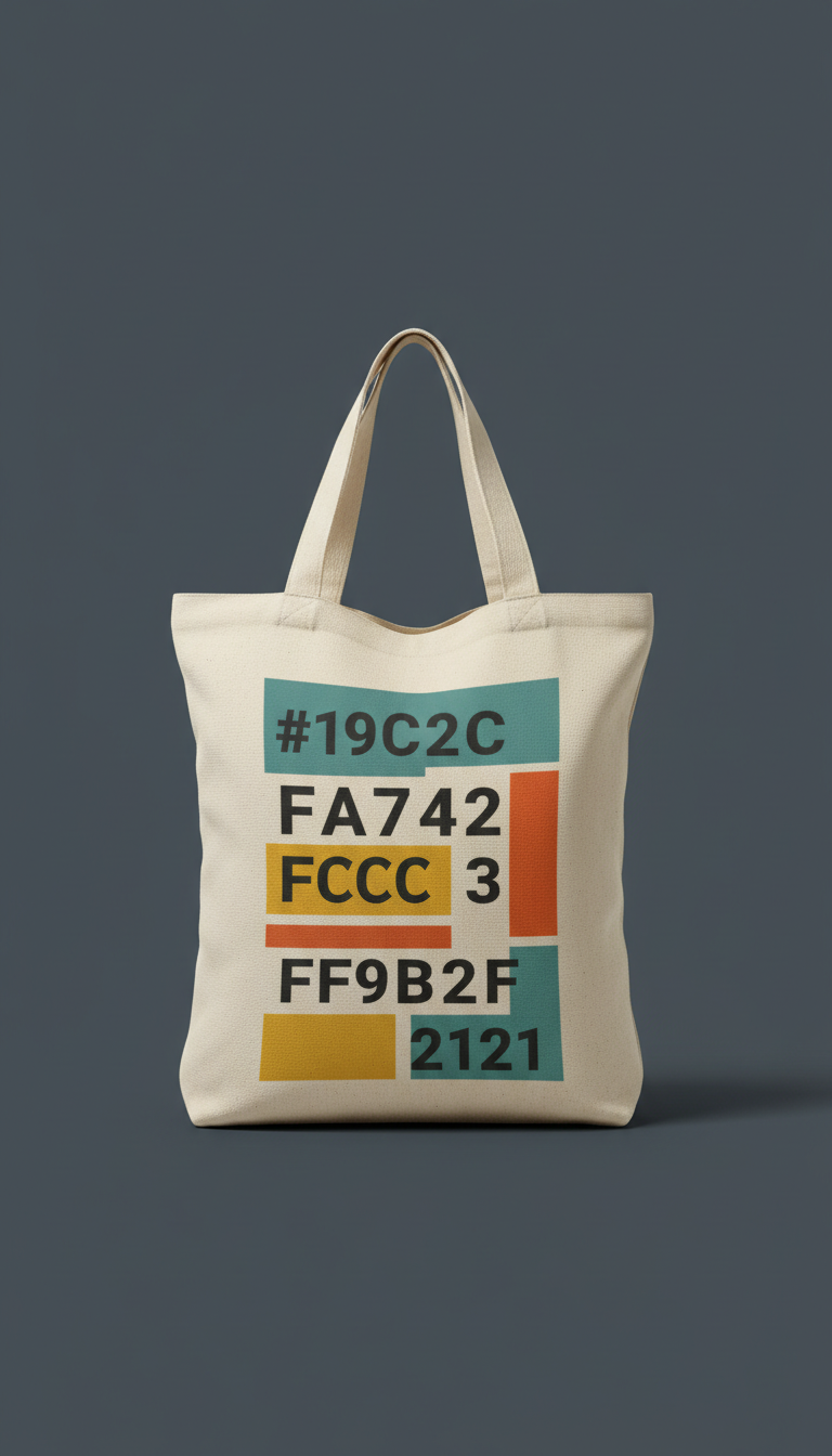 Cotton Canvas Book Bag With Retro Graphics